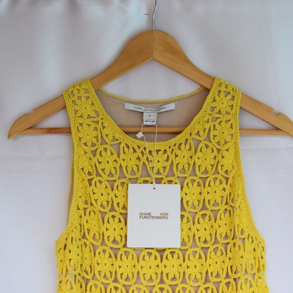 Diane Von Fustenberg Inaya Crochet Yellow Dress - Picture 5 of 12